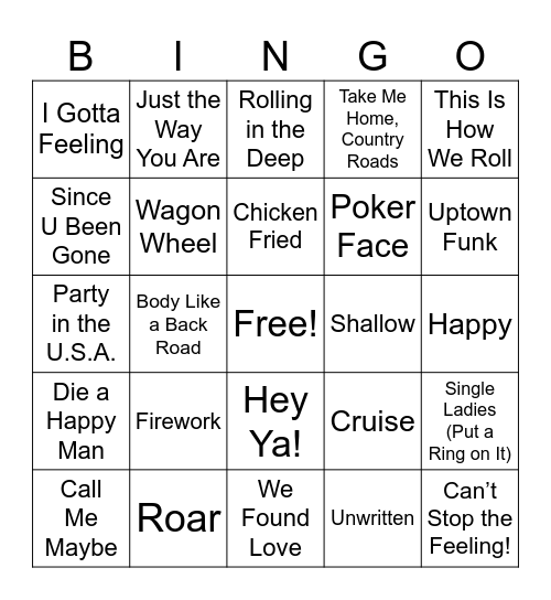 SINGO BINGO Card