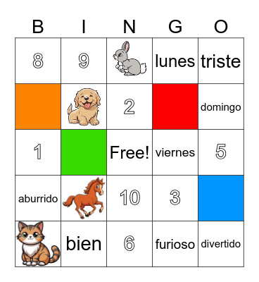 Spanish Bingo! Bingo Card