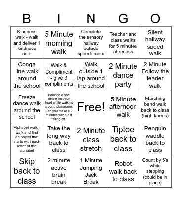 Stepping Into Spring Bingo Card