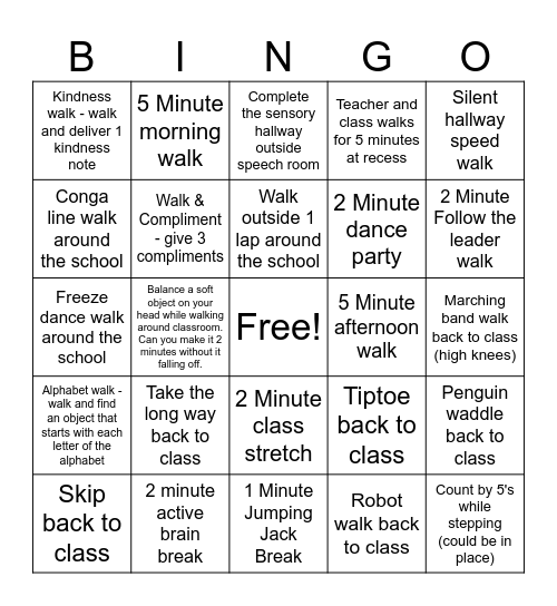 Stepping Into Spring Bingo Card