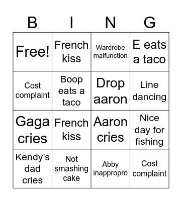 Wedding Bingo Card