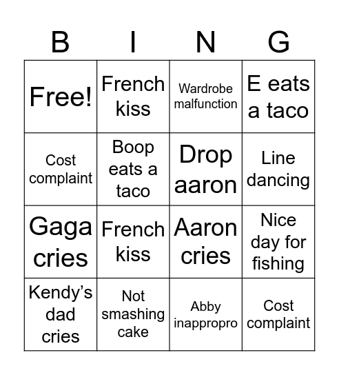 Wedding Bingo Card
