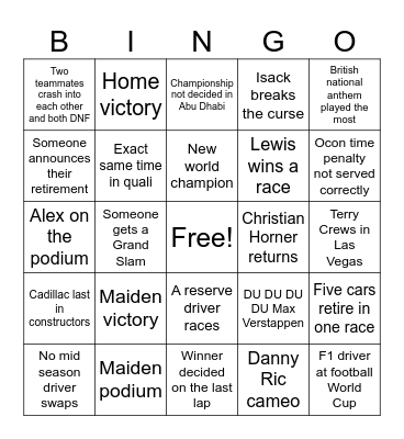 Bean Bingo Card
