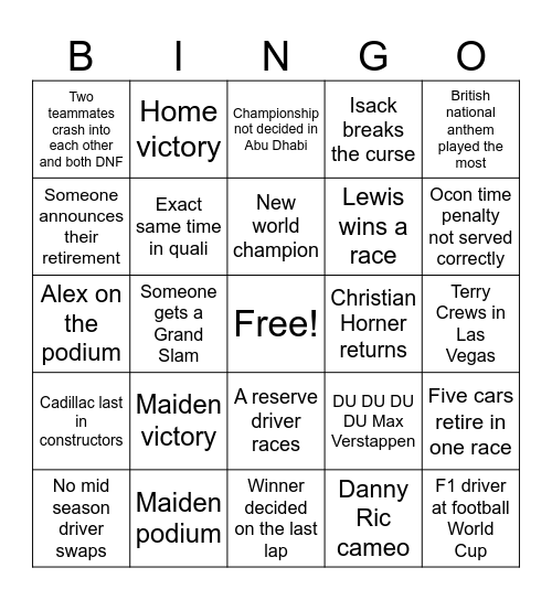 Bean Bingo Card
