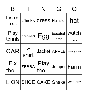 TEENS 3 Bingo Card