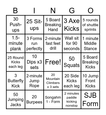 March Madness Fitness BINGO - LEGACY Bingo Card