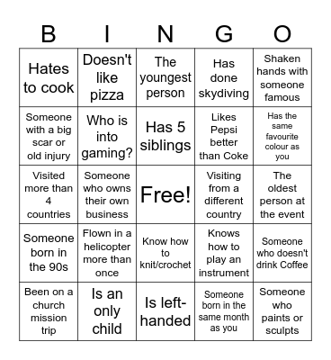 Wedding Bingo Card