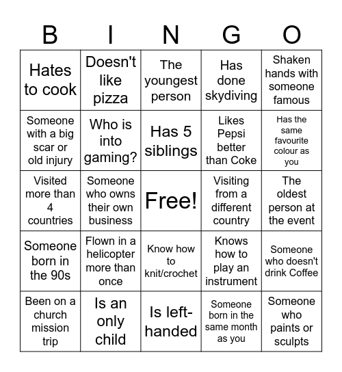 Wedding Bingo Card