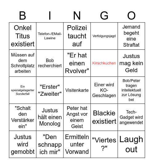 Spezialgelagertes Sonderbingo Card