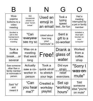 Employee Appreciation Week Bingo Card