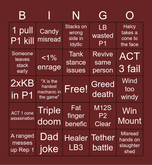 M12S Bingo Card