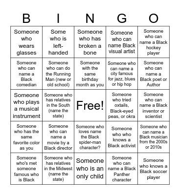 Everything Black America Bingo Card