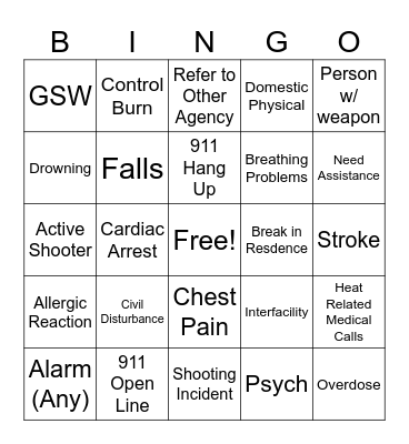 Sunday Bingo Card