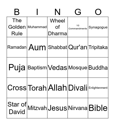 A Faith Like Mine Bingo Card