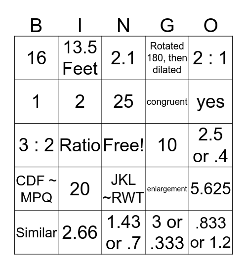 Unit 6 review Bingo Card