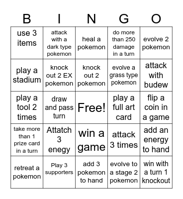 Pokemon day bingo Card