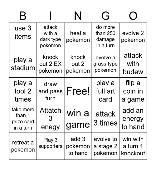 Pokemon day bingo Card