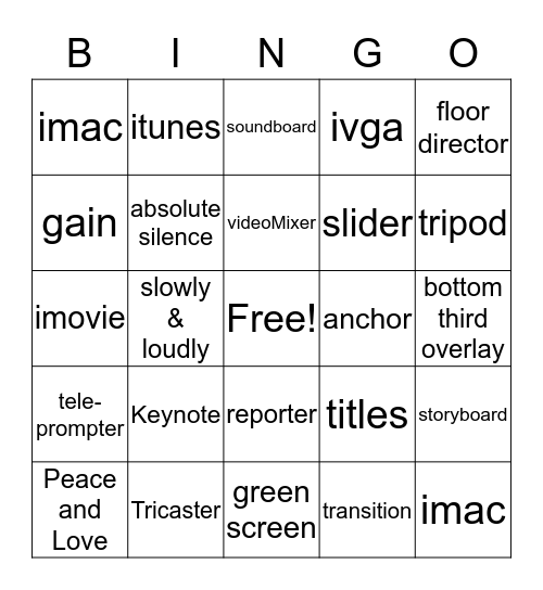 Video Journalism Bingo 2 Bingo Card