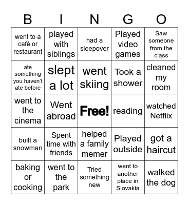 Spring Holidays BINGO Card