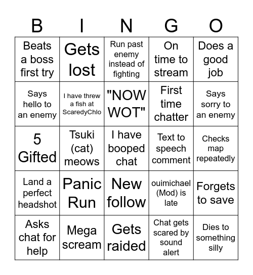 ScaredyChlo's RE9 Bingo! Bingo Card