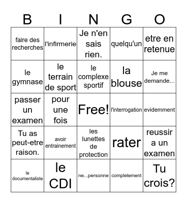Fr. 2, Ch. 4, voc. 1 Bingo Card