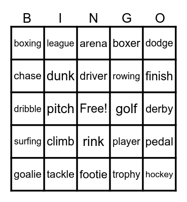 Andrea Bingo Card