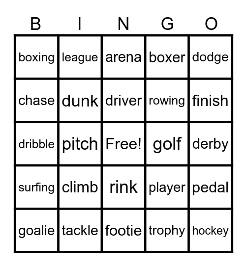 Andrea Bingo Card