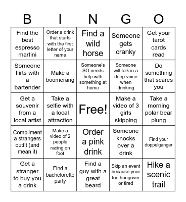 Scavenger Hunt Bingo Card
