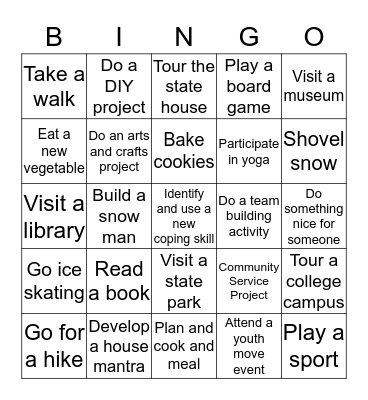 Winter 2017 Bingo Card