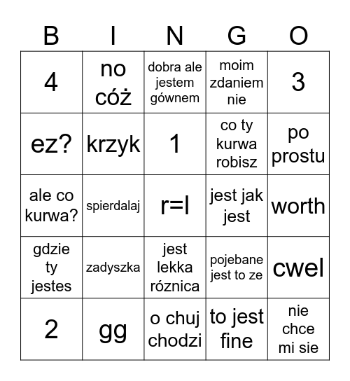rokir Bingo Card