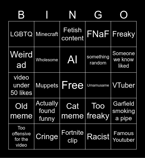 Intsagarm Bingo Card