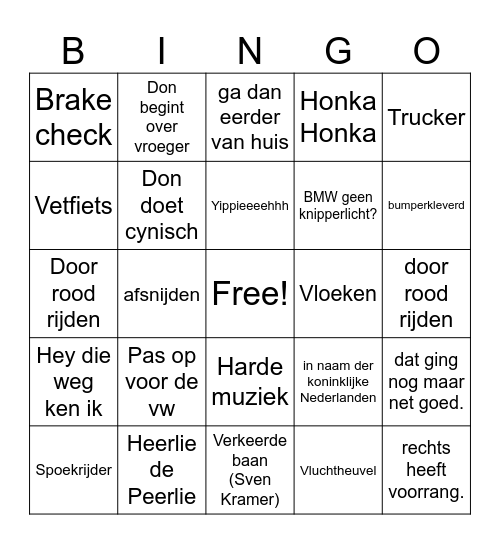het is weer zover Bingo Card