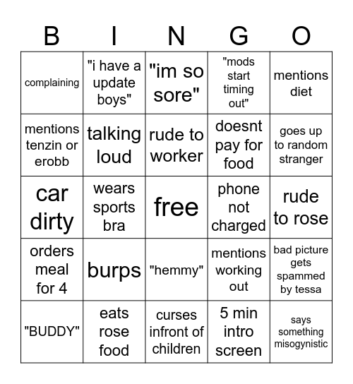 MUND IRL Bingo Card
