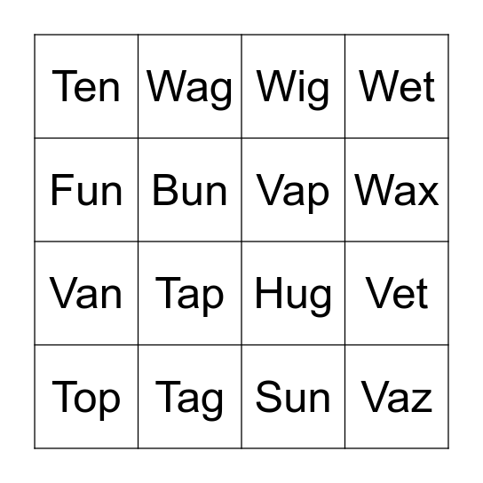 Class Bingo Card