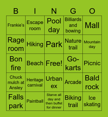 Hangout (spring/summer 2026) Bingo Card