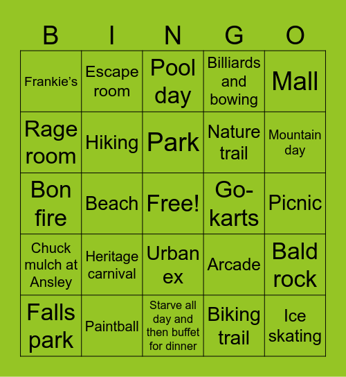 Hangout (spring/summer 2026) Bingo Card