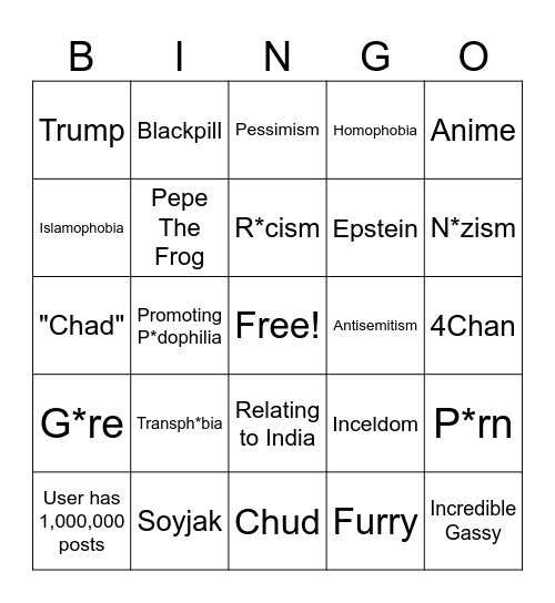 Soyjak Bingo Card