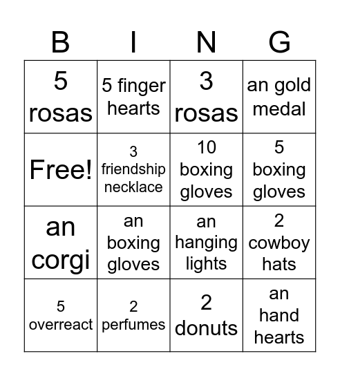 BINGO LINGO Bingo Card