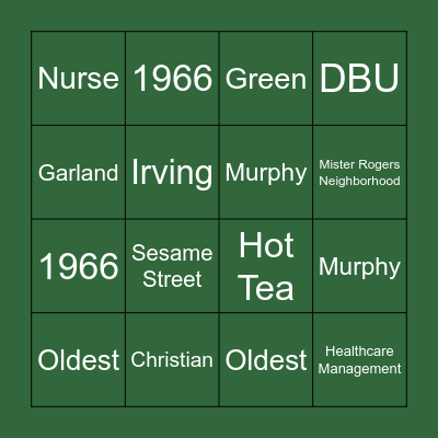 What Do you Know About, Angela? Bingo Card