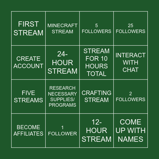 TWITCH BINGO Card