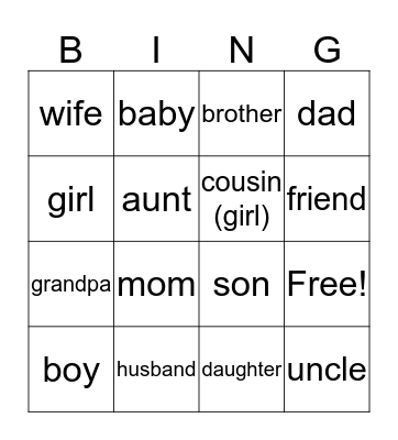 People Signs Bingo Card