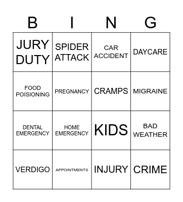 KRUSTY LIST Bingo Card