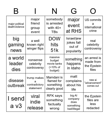 March bingo Card