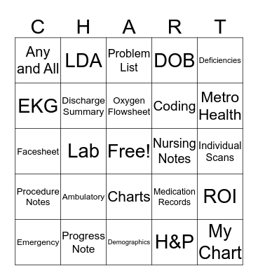 HIM Bingo Card