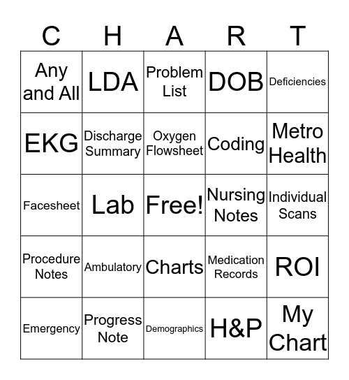 HIM Bingo Card