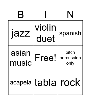 encore 2026 bingo Card