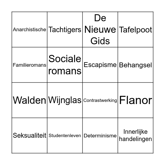 De kleine Johannes Bingo Card