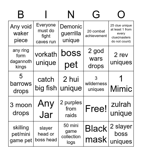 Rowdy Rebels Bingo Card