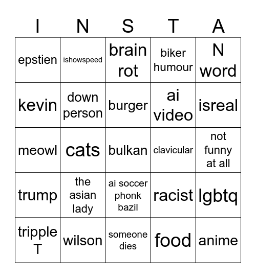 yep Bingo Card