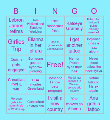 2026 Annual Bingo Card